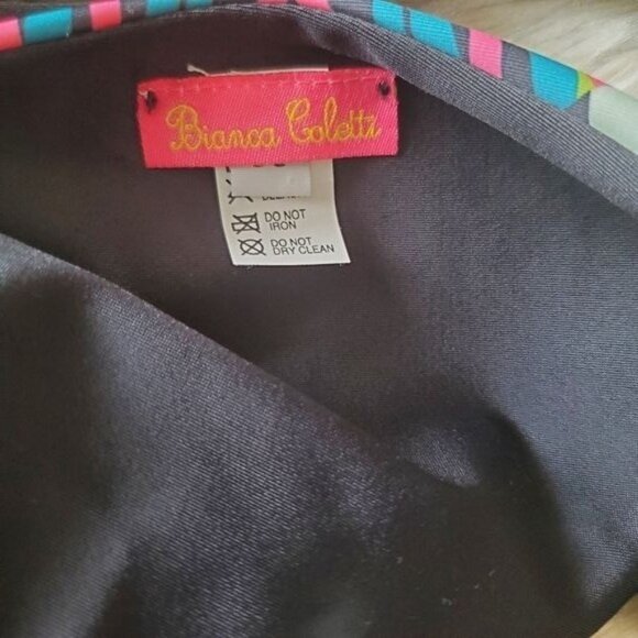 BIANCA COLETTI Womens 2 Piece Bikini Medium Geometric Retro Halter Triangle - Picture 11 of 13